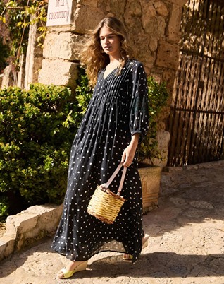 Bolette Kjole - Black Dots